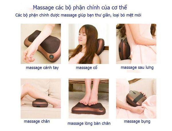 Gối massage hồng ngoại đa năng Royal giúp mát xa thư giãn các bộ phận trên cơ thể