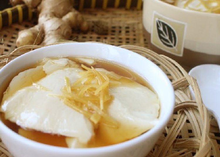 Tofu Dessert in Ginger Syrup