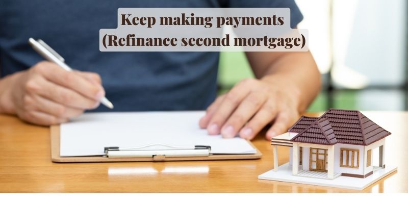 Keep making payments (Refinance second mortgage)
